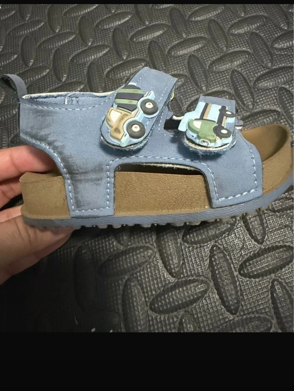 Toddler Blue Truck Sandals with Adjustable Straps